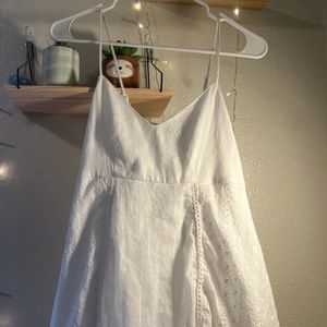 Flowy White Dress with Detail